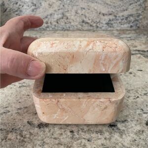 Vintage Peach Marble Jewelry Box